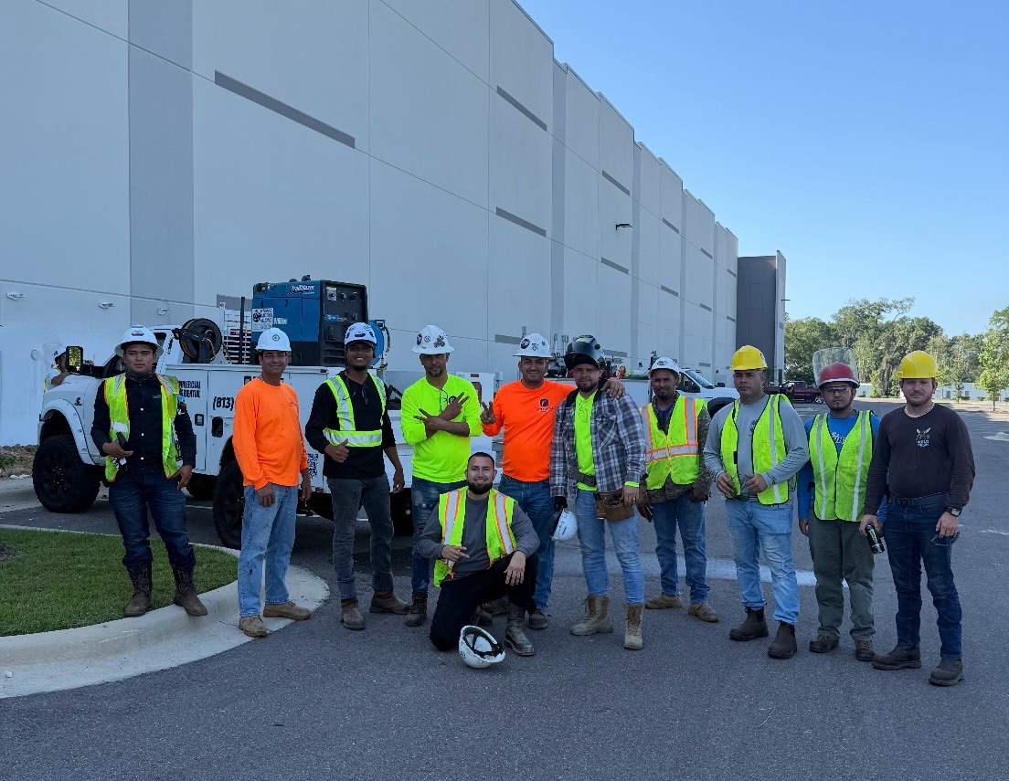Fine Line Weld and Build crew outside a commercial jobsite
